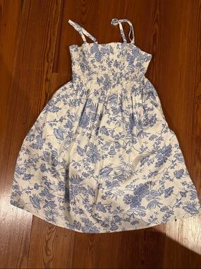 Universal Thread White Sundress with Blue Floral Print